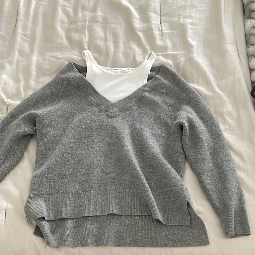 Alexander wang Gray V-Neck Sweater